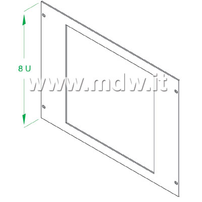 PIASTRA CHIUSURA 8U 84TE PER VIDEO E MONITOR FINO A 19